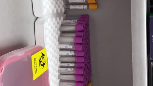 加拿大温哥华用于尿液和粪便血液检测的生命实验室办公室入口接待处 — 图库视频影像