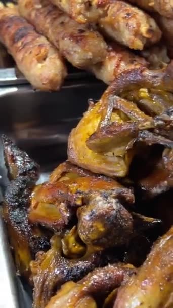 Barbequing Squid Street Food Kraje Azjatyckie Wietnam — Wideo stockowe