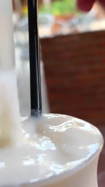 Tvář Domov Ženy Pijící Mléko Úsměv Zdravá Strava Smoothie Nebo — Stock video