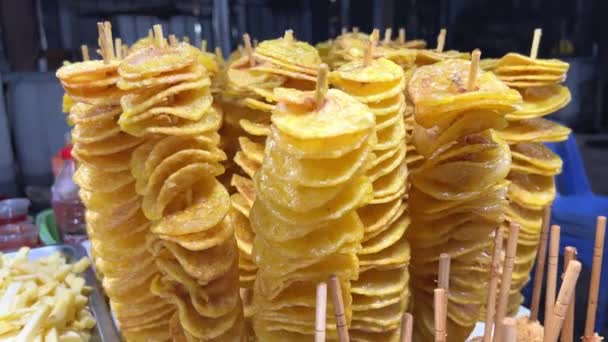 Olajban Sült Krumpli Sütőipari Burgonya — Stock videók