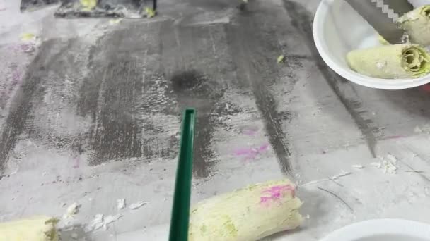 Мистецтво Виготовлення Тайського Фруктового Морозива Вулиці — стокове відео