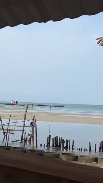 Vista Alto Angolo Della Bellissima Natura Beach Ocean Landscape Con — Video Stock