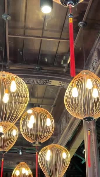 Pendelleuchten Keramische Beleuchtung Deckenschatten Hängende Lichter Deckenleuchten Moderner Kronleuchter — Stockvideo