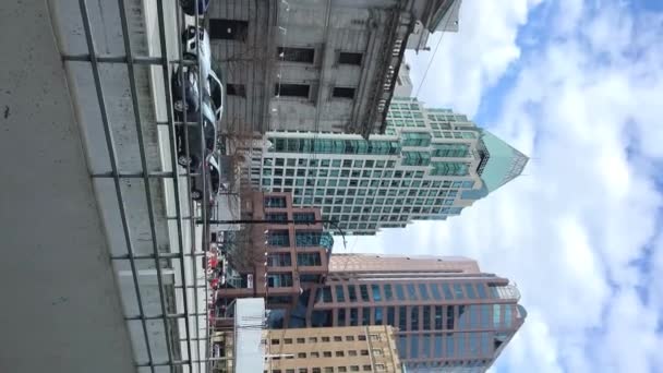 Downtown Art Gallery Vancouver Hotel Real Life Wolkenkrabbers Oude Nieuwe — Stockvideo