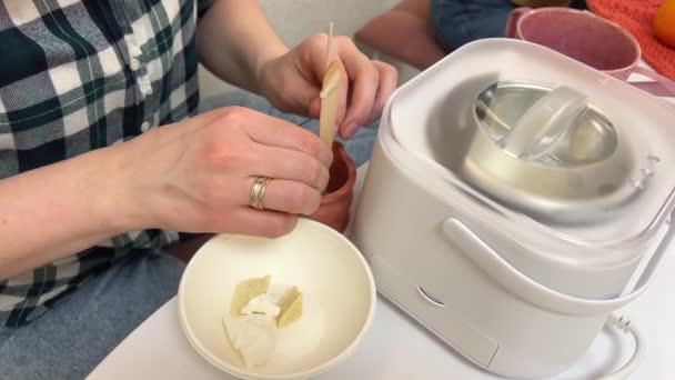 Creative Occupation Candle Making Showing Pouring Liquid Wax Jars Slow — Video