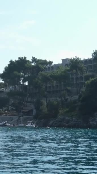 Żaglówki Pięknej Zatoce Wyspa Paxos Grecja Grecja Korfu Wyspa Pontikonisi — Wideo stockowe