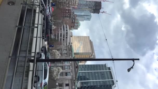 Downtown Art Gallery Vancouver Hotel Real Life Wolkenkrabbers Oude Nieuwe — Stockvideo