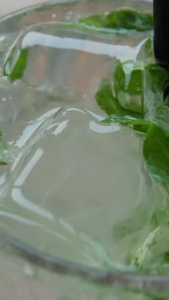 Macro Super Lent Căderii Frunzei Aromate Proaspete Ierburi Mentă Care — Videoclip de stoc