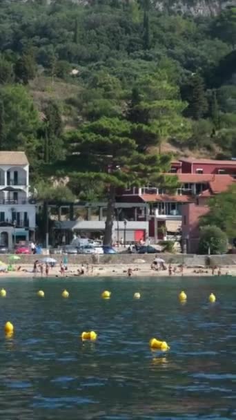 Veleiros Uma Bela Baía Ilha Paxos Grécia Grécia Ilha Corfu — Vídeo de Stock