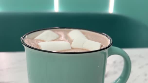 Chocolade Met Marshmallows Valentijnsdag — Stockvideo