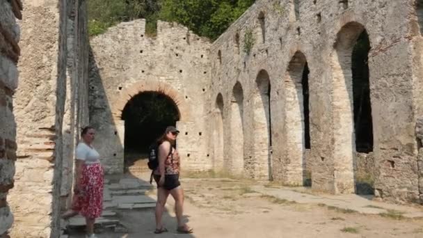 Butrint Ulusal Parkı Ndaki Tiyatro Vlora Arnavutluk Avrupa Butrint Arnavutluk — Stok video