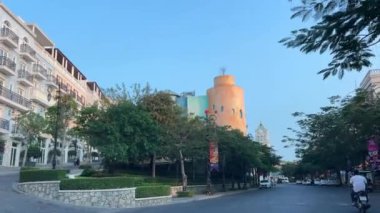 Arabanın penceresinden Phu Quoc Vietnam Günbatımı Kasabası