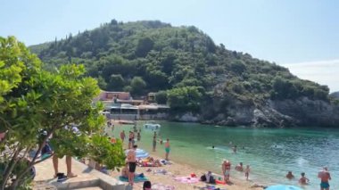 Korfu, Paleokastritsa sahillerinin Amazon sahilleri Korfu adası, Yunanistan Korfu adası 07.02.2024