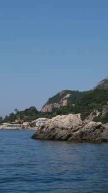 Yunanistan Korfu adası Korfu kasabası, Yunanistan 'ın eski Venedik kalesi. Eski Kale. Korfu şehrindeki Venedik kalesi. Venedik Eski Kalesi Palaio Frourio, İyon Adaları