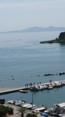 Yunanistan Korfu adası Korfu kasabası, Yunanistan 'ın eski Venedik kalesi. Eski Kale. Korfu şehrindeki Venedik kalesi. Venedik Eski Kalesi Palaio Frourio, İyon Adaları