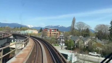 Kanada Vancouver Gökyüzü Mavi Tren Hattı. Yüksek kalite 4k görüntü