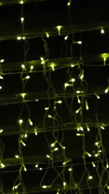 Kırsal bir mekanda parıldayan peri ışıklarıyla çevrili. Yüksek kalite 4k görüntü