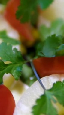 Diyet, sağlık ve beslenme hazırlamak için mutfakta çiftlerin yemek, yemek ve elleri bir arada. Salatada salatalık ve ananas kesen insanların malzemeleri, tarifi ya da sağlığı..