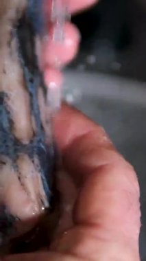 Yemek pişirme işlemi. Bir tabak Norveç usulü taze ringa balığı koy. Yüksek kalite 4k görüntü