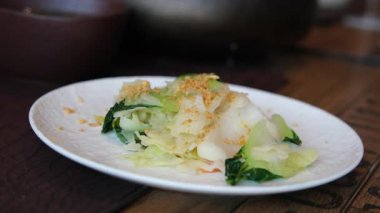 Geleneksel Tayland Yemek Tabağı Papaya Salatası. Yüksek kalite 4k görüntü