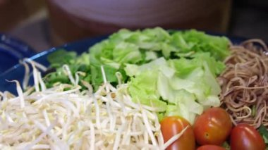 Mung fasulyesi filizleri dönüşümlü olarak yakınlaşır. Dönen fasulye tohumu. Yüksek kalite 4k görüntü