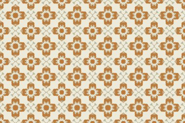 Kusursuz batik desen, geometrik kabile deseni, etnik boho, aztek stili, ikat stili. Ünlü afişler için lüks dekoratif kumaş deseni. Kumaş, perde, halı, Batik için tasarlanmış.