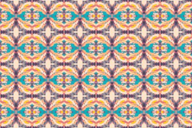 Kusursuz batik desen, geometrik kabile deseni, etnik boho, aztek stili, ikat stili. Ünlü afişler için lüks dekoratif kumaş deseni. Kumaş, perde, halı, Batik için tasarlanmış.