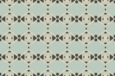 Kusursuz batik desen, geometrik kabile deseni, etnik boho, aztek stili, ikat stili. Ünlü afişler için lüks dekoratif kumaş deseni. Kumaş, perde, halı, Batik için tasarlanmış.