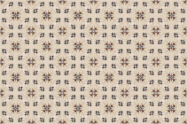 Kusursuz batik desen, geometrik kabile deseni, etnik boho, aztek stili, ikat stili. Ünlü afişler için lüks dekoratif kumaş deseni. Kumaş, perde, halı, Batik için tasarlanmış.