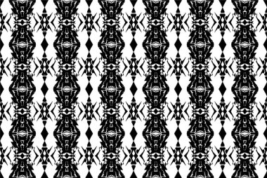 Kusursuz batik desen, geometrik kabile deseni, etnik boho, aztek stili, ikat stili. Ünlü afişler için lüks dekoratif kumaş deseni. Kumaş, perde, halı, Batik için tasarlanmış.