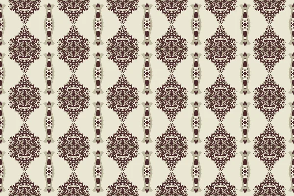シームレスなバティックパターン 幾何学的な部族のパターン それは民族のBoho Aztecスタイル Ikatスタイルに似ています 有名なバナーのための豪華な装飾ファブリックパターン — ストックベクタ