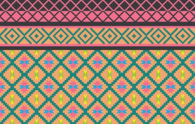 Etnik tarzda kusursuz vektör deseni. Geometrik arka planda kabile motifi. Kağıt, duvar kağıdı, kapak, tekstil, kumaş, giyim ve diğer malzemeler için yazdırma süslemeleri