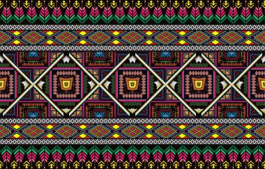 Kusursuz Dekoratif Boho Kadim El Etnik Şablon Çizimi. Etnik kabile sınırları, kabilenin kusursuz kalıbı