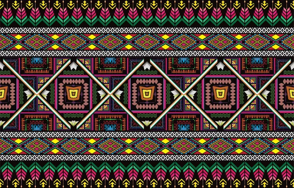 Patrón Étnico Dibujado Mano Boho Antiguo Decorativo Sin Costuras Fronteras — Archivo Imágenes Vectoriales