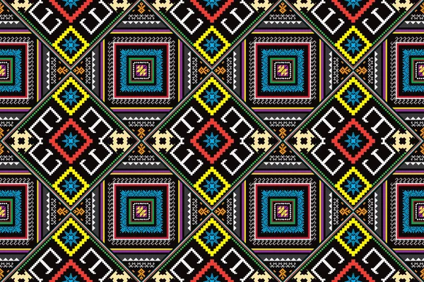 シームレスな装飾ボホー古代の手描きの民族パターン 部族の国境や部族のシームレスなパターン — ストックベクタ