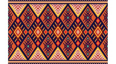 Sacral kabile etnik unsurlarıyla Geometrik vektör arka planı. Geleneksel üçgenler çingene geometrik formları kabile temalarını perdeler kumaş desenli goblen baskıları