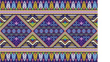 Kumaş ve kağıt için kabile Aztek baskı şablonu. Boho şıklığında kusursuz bir desen. Etnik süslemeli soyut bir arka plan. Aztek deseni. Yaz modası.