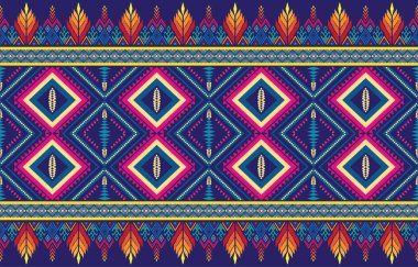 Geometrik etnik oryantal desensiz geleneksel arka plan, halı, duvar kağıdı, giysi, ambalaj, kumaş, taşıyıcı, illüstrasyon, nakış tarzı.