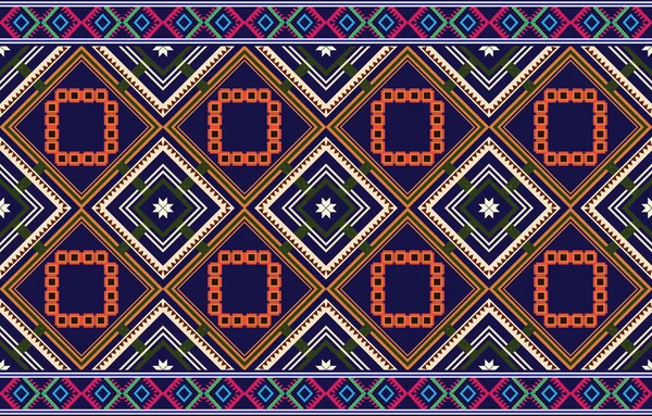民族のBohoシームレスなパターン イーノ オーナメント 部族芸術のカラフルな再現性の背景 布のデザイン — ストックベクタ
