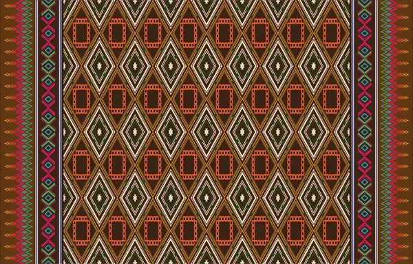 Яркий Бесшовный Ацтекский Рисунок Традиционными Индийскими Элементами Рубиновая Геометрическая Текстура — стоковый вектор