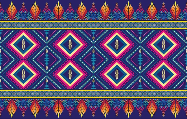 幾何学的な民族東洋のシームレスなパターンの伝統的なデザインの背景 カーペット バティック ファブリック ベクトル イラスト 刺繍スタイル — ストックベクタ