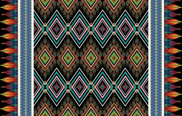 ジプシーパターン部族の民族モチーフ幾何学的なシームレスな背景 三角形で伝統的なデザインの生地のテキスタイルプリント伝統的なデザインの部族のモチーフをSpritesジプシー幾何学的な形状を落書き — ストックベクタ