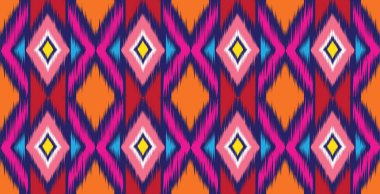 Çingene desenli etnik motifler geometrik vektör arka planı. Çingene geometrik şekiller cinler kabile motifleri kumaş baskı geleneksel üçgenler tasarımı