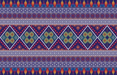 Renkli parlak geometrik vektör seamless modeli. Etnik tarzı kabile çizgili arka plan. Rengarenk dekoratif soyut süs şeritler, çizgiler, zigzag, üçgenler, şekiller, sınırları ile. Sonsuz doku