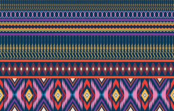 Blanket Stripes Seamless Vector Pattern Background Ethnic American Fabric Pattern — Stock Vector
