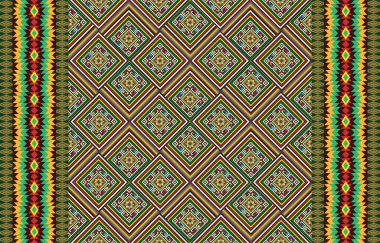 Geometrik etnik oryantal desensiz geleneksel arka plan, halı, duvar kağıdı, giysi, ambalaj, kumaş, taşıyıcı, illüstrasyon, nakış tarzı.