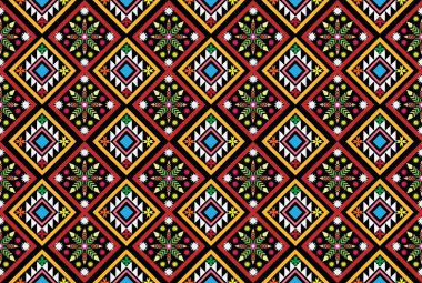 Sacral kabile etnik unsurlarıyla Geometrik vektör arka planı. Geleneksel üçgenler çingene geometrik formları kabile temalarını perdeler kumaş desenli goblen baskıları