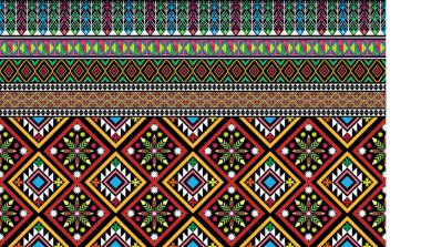 Sacral kabile etnik unsurlarıyla Geometrik vektör arka planı. Geleneksel üçgenler çingene geometrik formları kabile temalarını perdeler kumaş desenli goblen baskıları