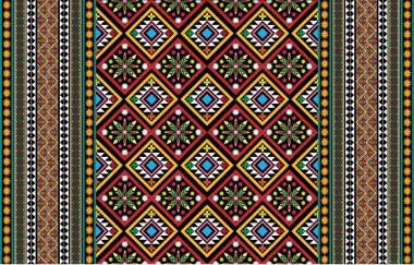 Geometrik folklor süsünü elmaslarla donatmak. Kabile etnik vektör dokusu. Aztek tarzında kusursuz çizgili desen. Halka açık nakış. Hintli, İskandinav, Çingene, Meksikalı, Afrika halısı.