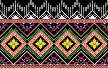 Geometrik etnik oryantal desensiz geleneksel arka plan, halı, duvar kağıdı, giysi, ambalaj, kumaş, taşıyıcı, illüstrasyon, nakış tarzı.